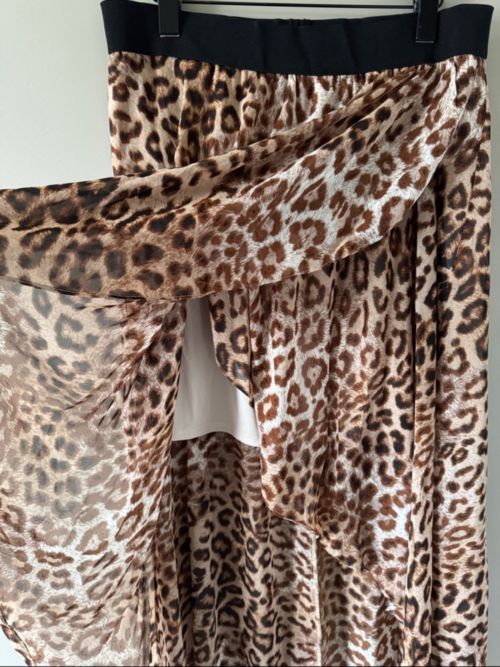 THALIA SODI FLOWY HIGH LOW SKIRT LEOPARD PRINT SIZE XL - Picture 3 of 4